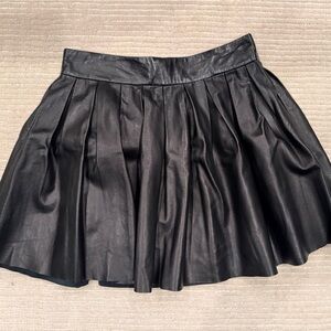 Alice + Olivia Black Leather Mini Skirt